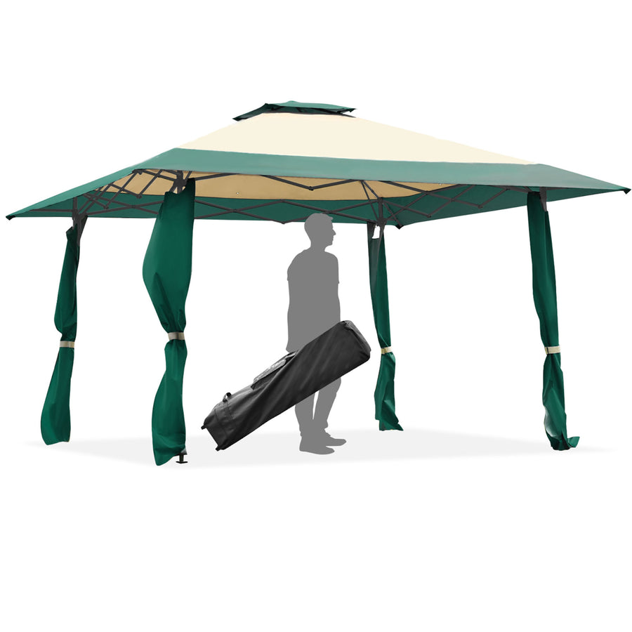 13x13 Gazebo Canopy Shelter Awning Tent Patio Garden Green Image 1