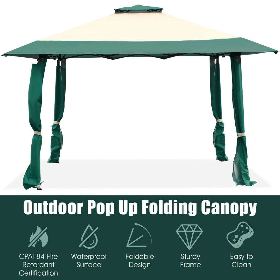 13x13 Gazebo Canopy Shelter Awning Tent Patio Garden Green Image 5