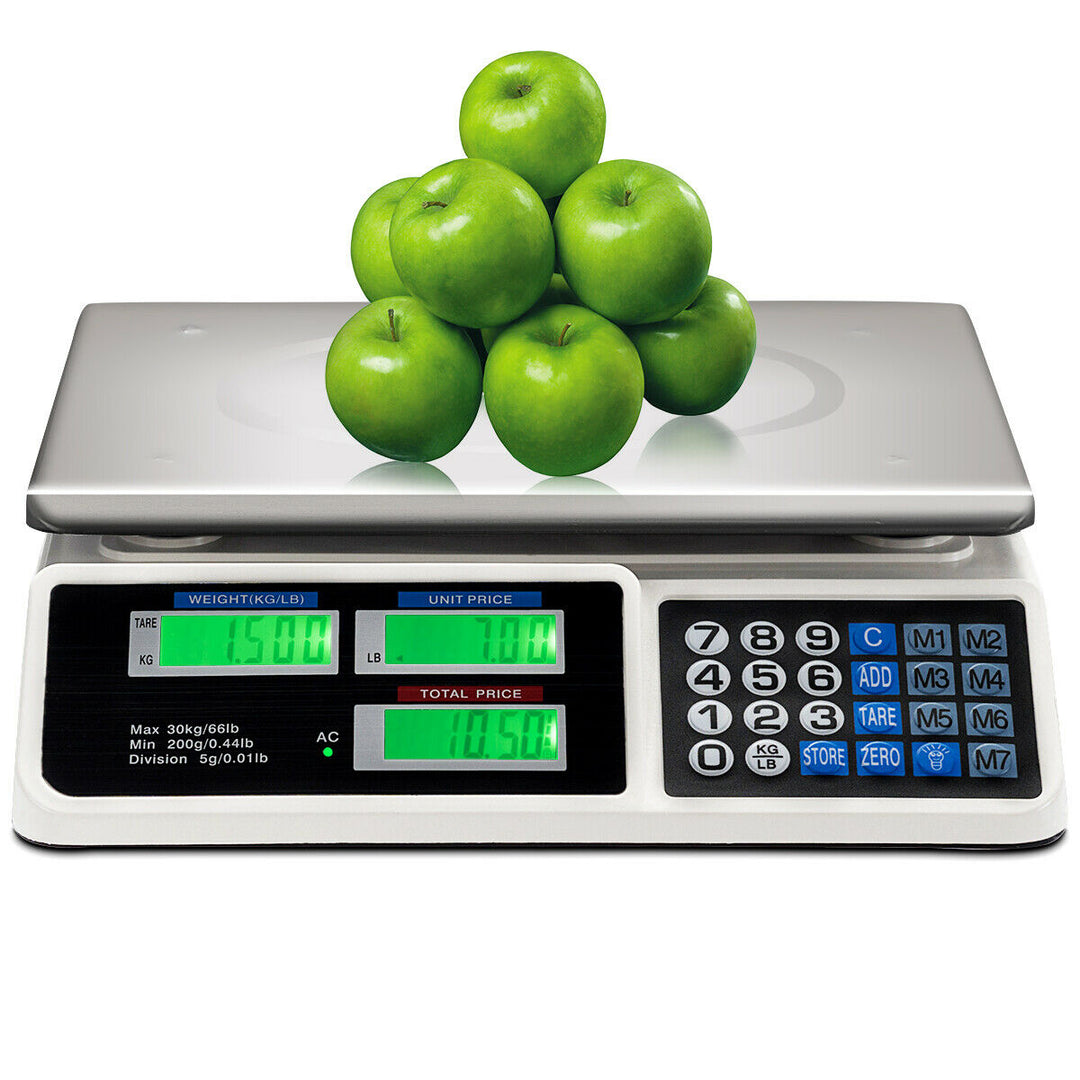 66Lbs Digital Weight Scale Price Computing Retail Count Scale Food Meat Scales Image 9