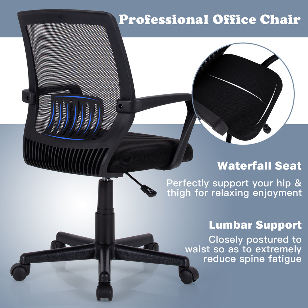 Mid-Back Mesh Chair Height Adjustable Executive Chair w/ Lumbar Support Image 7