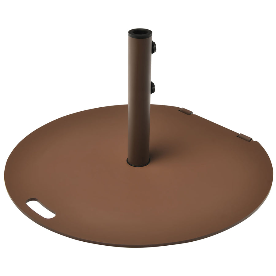 Patio 50LBS Umbrella Base Market Umbrella Stand Wheels Handle Brown Image 1