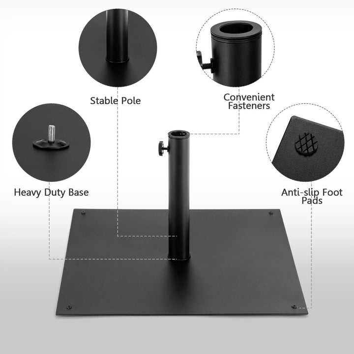 40 LBS Square Umbrella Base Stand Weighted Patio Market Umbrellas Black Image 9