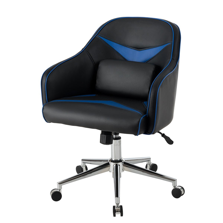 Office Chair Swivel Adjustable Height w/ Massage Lumbar Support Blue Image 1