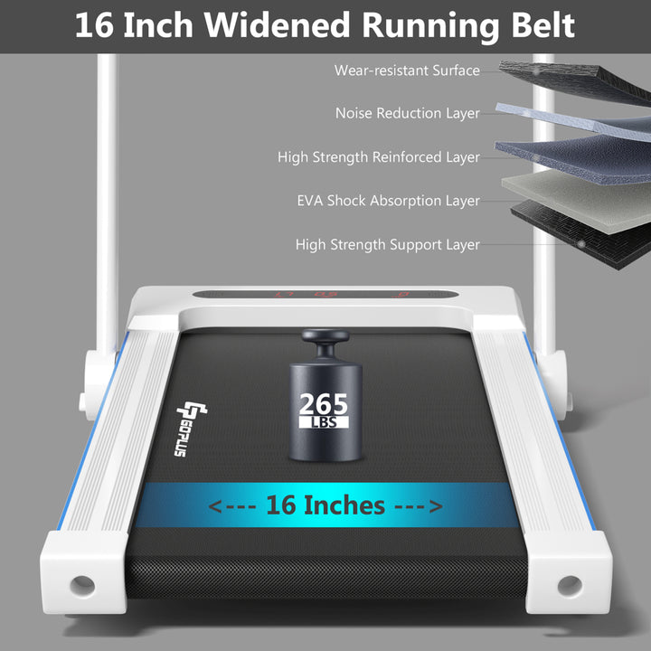 2.25HP 3-in-1 Folding Treadmill W/Table Speaker Remote Home Office White Image 7