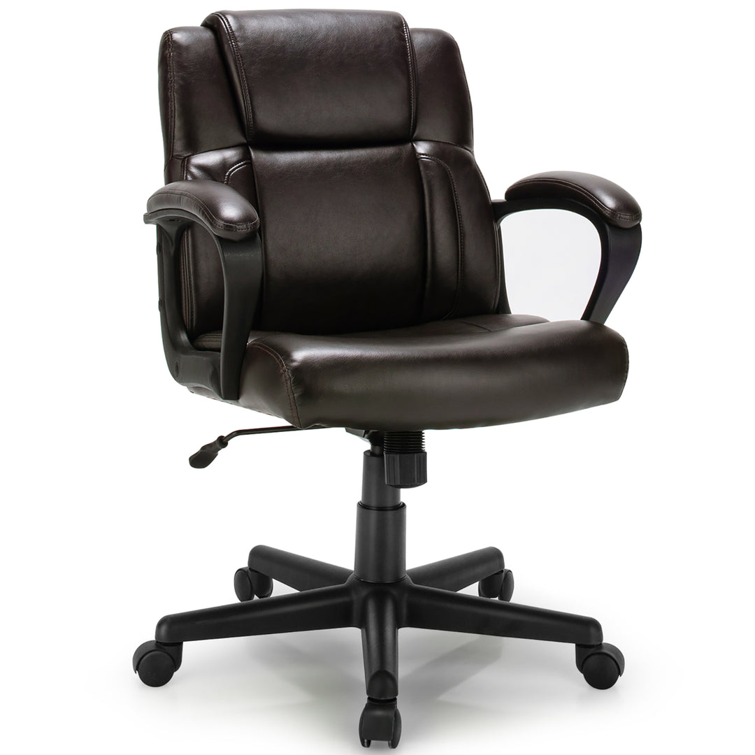 Executive Leather Office Chair Adjustable Computer Desk Chair w/ Armrest Image 1