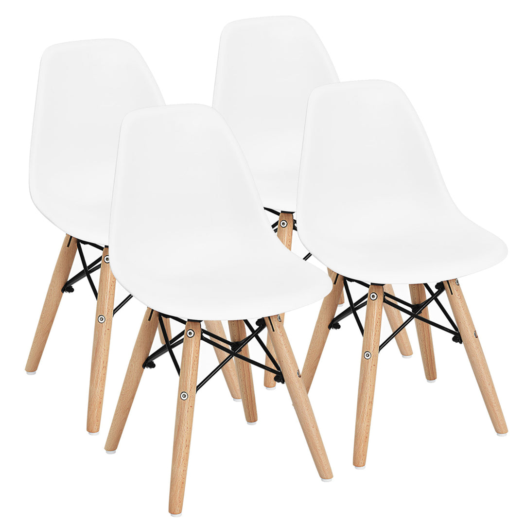 4 PCS Kids Chair Set Mid-Century Modern Style Dining Chairs w/ Wood Legs Image 1