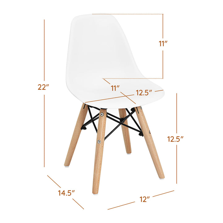 4 PCS Kids Chair Set Mid-Century Modern Style Dining Chairs w/ Wood Legs Image 8