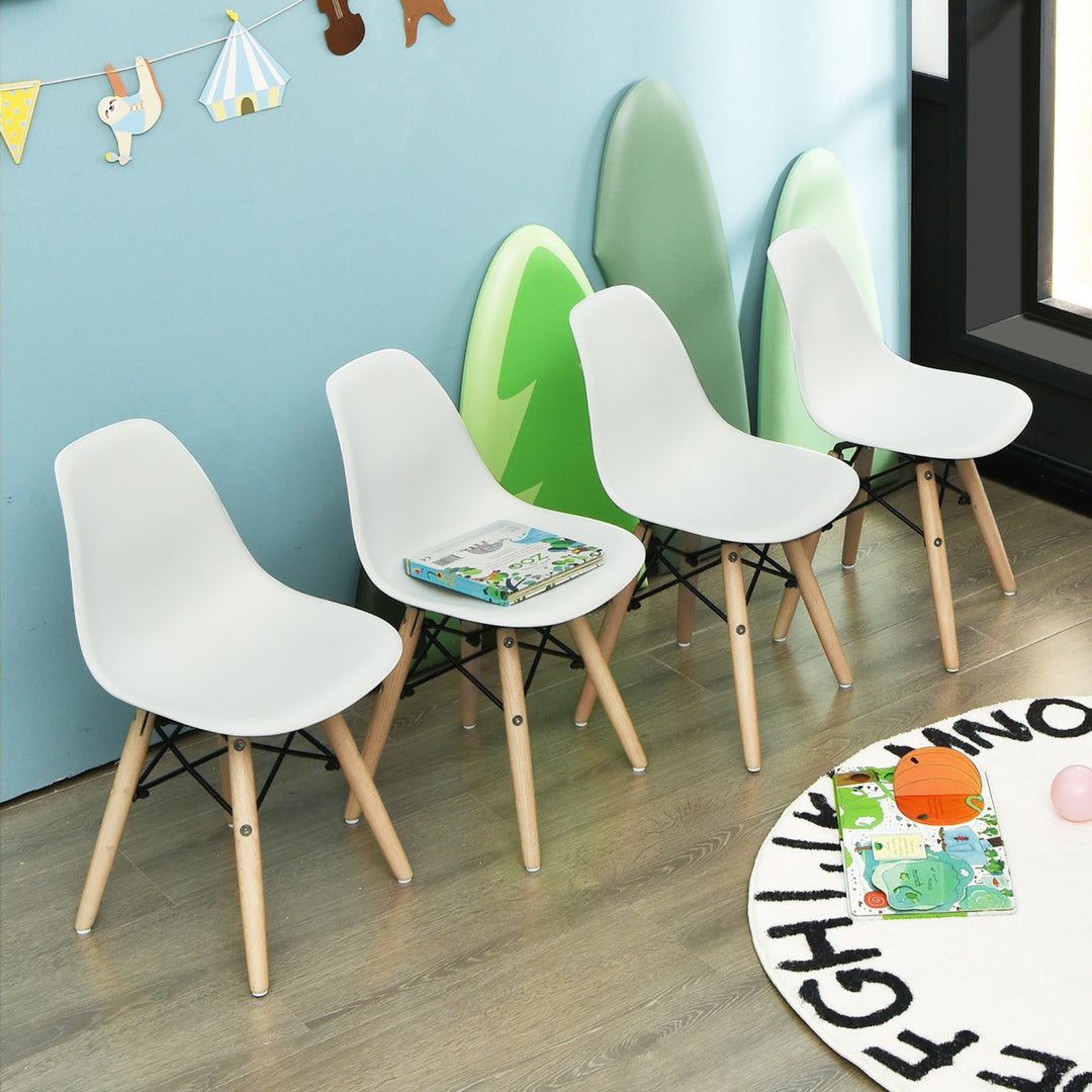 4 PCS Kids Chair Set Mid-Century Modern Style Dining Chairs w/ Wood Legs Image 9