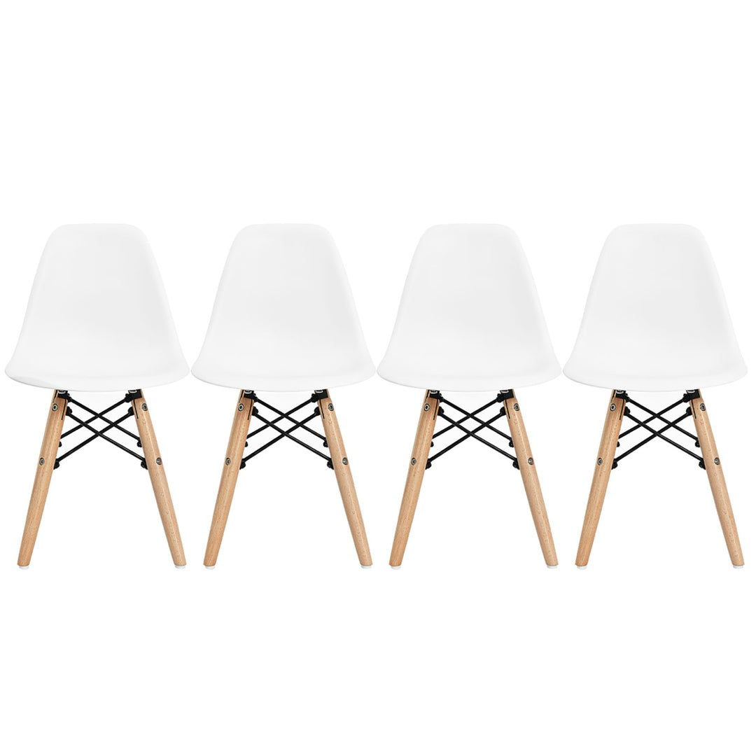 4 PCS Kids Chair Set Mid-Century Modern Style Dining Chairs w/ Wood Legs Image 10