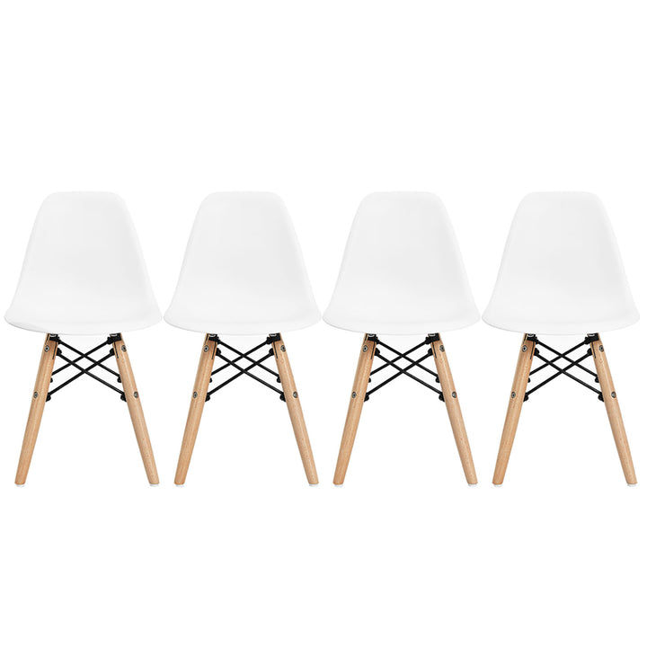 4 PCS Kids Chair Set Mid-Century Modern Style Dining Chairs w/ Wood Legs Image 10