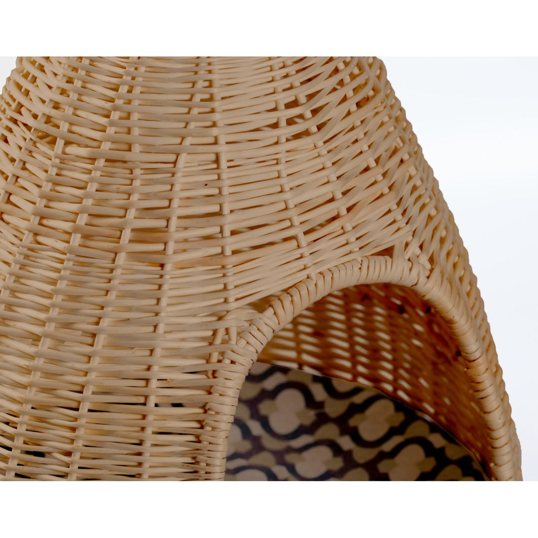 Natural Willow Pet Sleeping Bed Cave Basket with Cushion for Dogs Cats Small Size Image 8