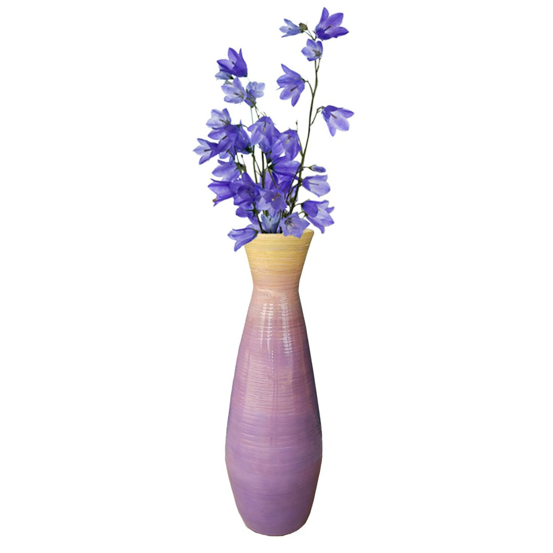 Uniquewise Bamboo Floor Vase Handmade 31.5 Inch Tall for Dried Branches Flowers Image 1