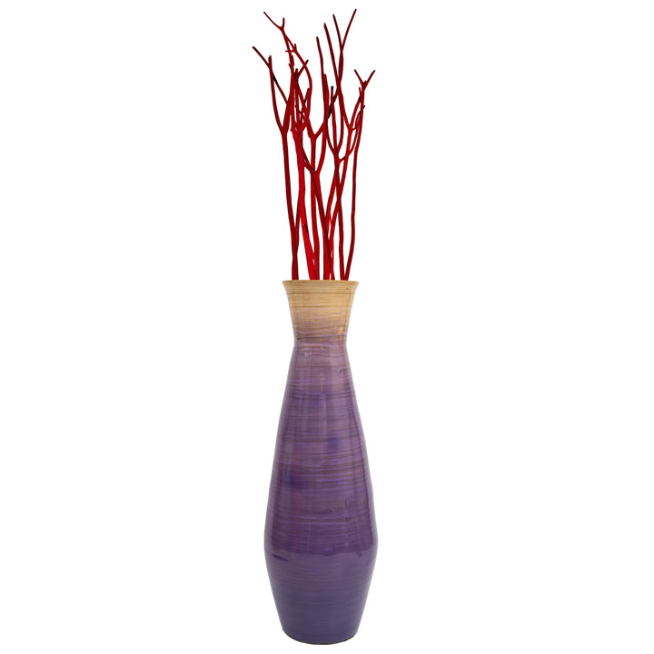 Uniquewise Bamboo Floor Vase Handmade 31.5 Inch Tall for Dried Branches Flowers Image 4