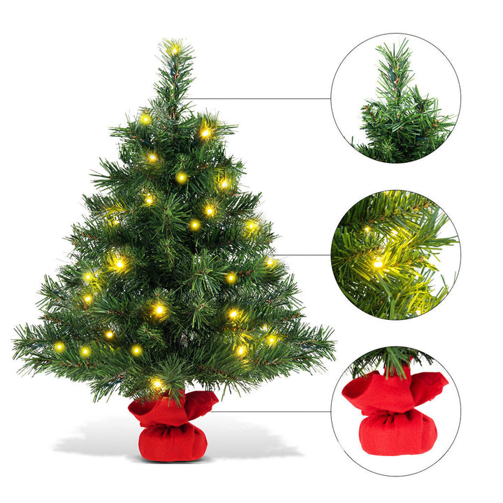 24 Pre-Lit Tabletop Fir Artifical Christmas Tree Led Lights Image 5