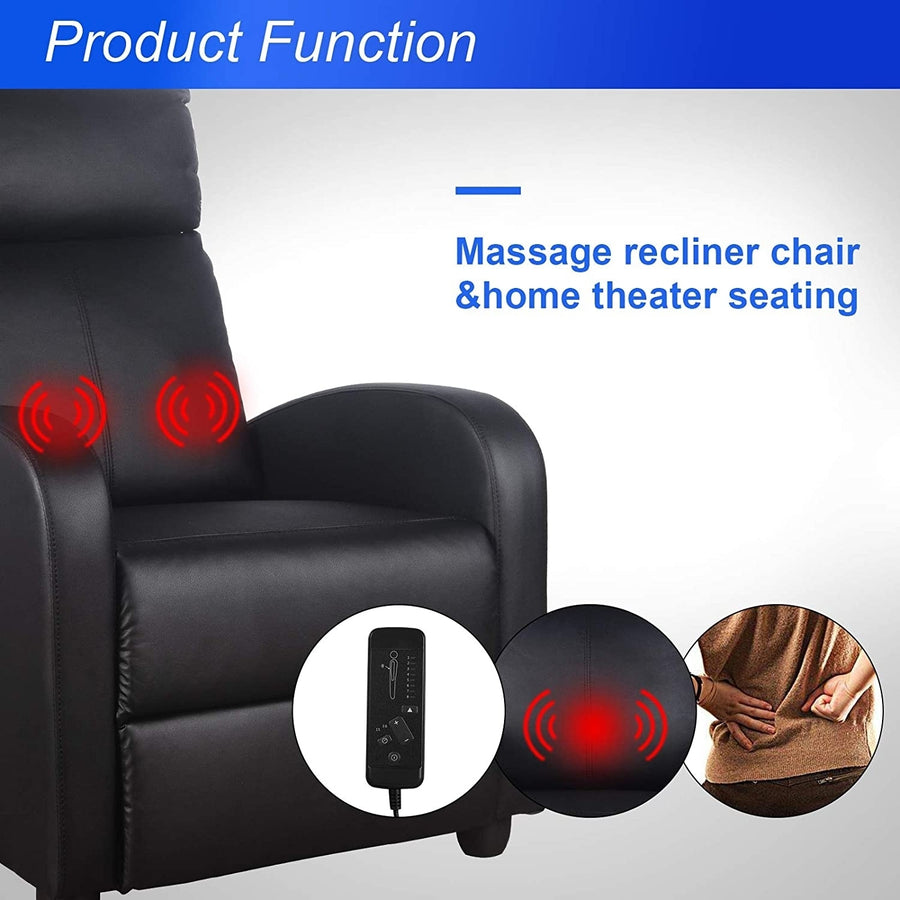 Massage Recliner Chair PU Leather Vibratory Ergonomic Lounge Living Room Image 1