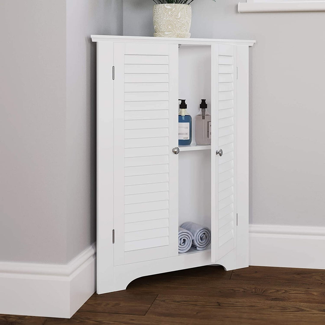 River Ridge 3-Shelf Corner Cabinet, White Image 1