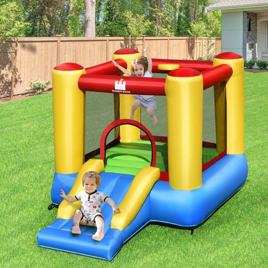 Inflatable Bouncer Kids Bounce House Jumping Castle Slide w/ 480W Blower Image 5