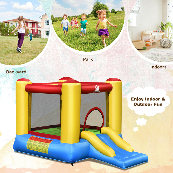 Inflatable Bouncer Kids Bounce House Jumping Castle Slide w/ 480W Blower Image 8