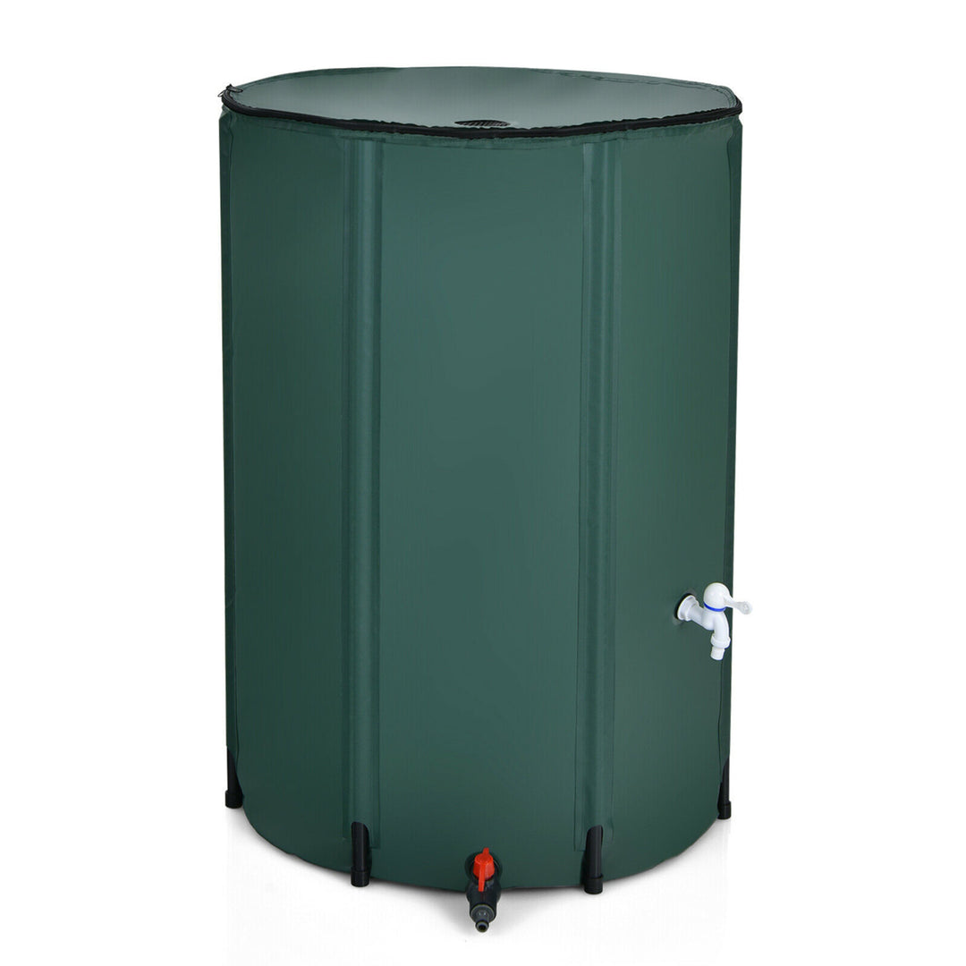 100 Gallon Portable Rain Barrel Water Collector CollapsibleTank w /Spigot Filter Image 1