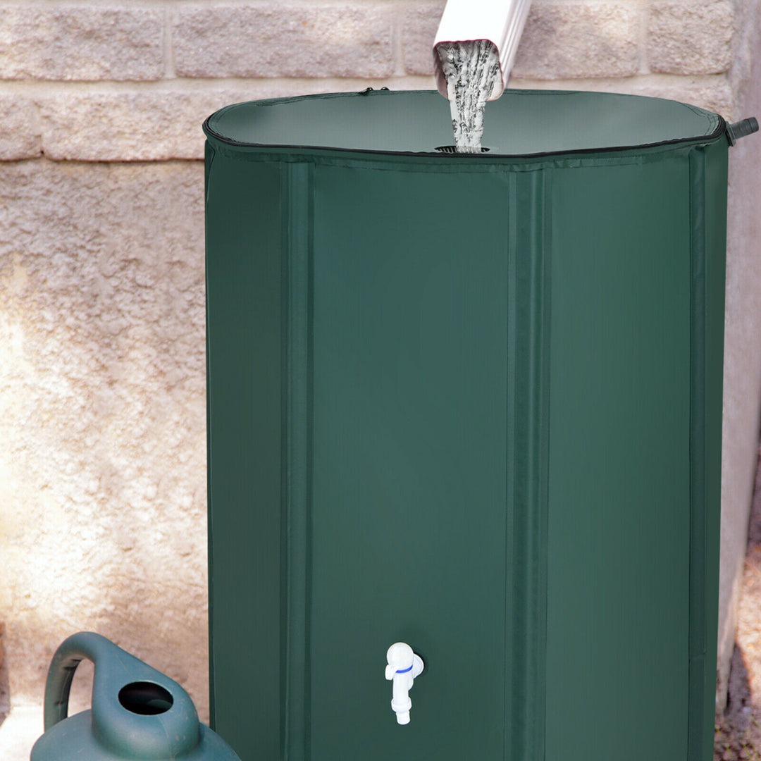 100 Gallon Portable Rain Barrel Water Collector CollapsibleTank w /Spigot Filter Image 3