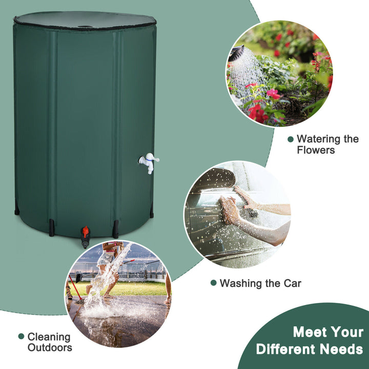 100 Gallon Portable Rain Barrel Water Collector CollapsibleTank w /Spigot Filter Image 6