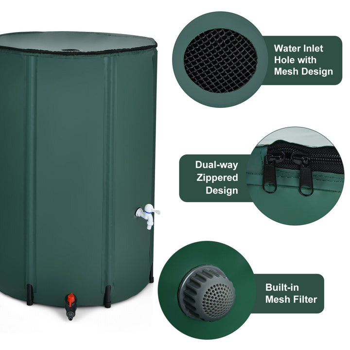 100 Gallon Portable Rain Barrel Water Collector CollapsibleTank w /Spigot Filter Image 8