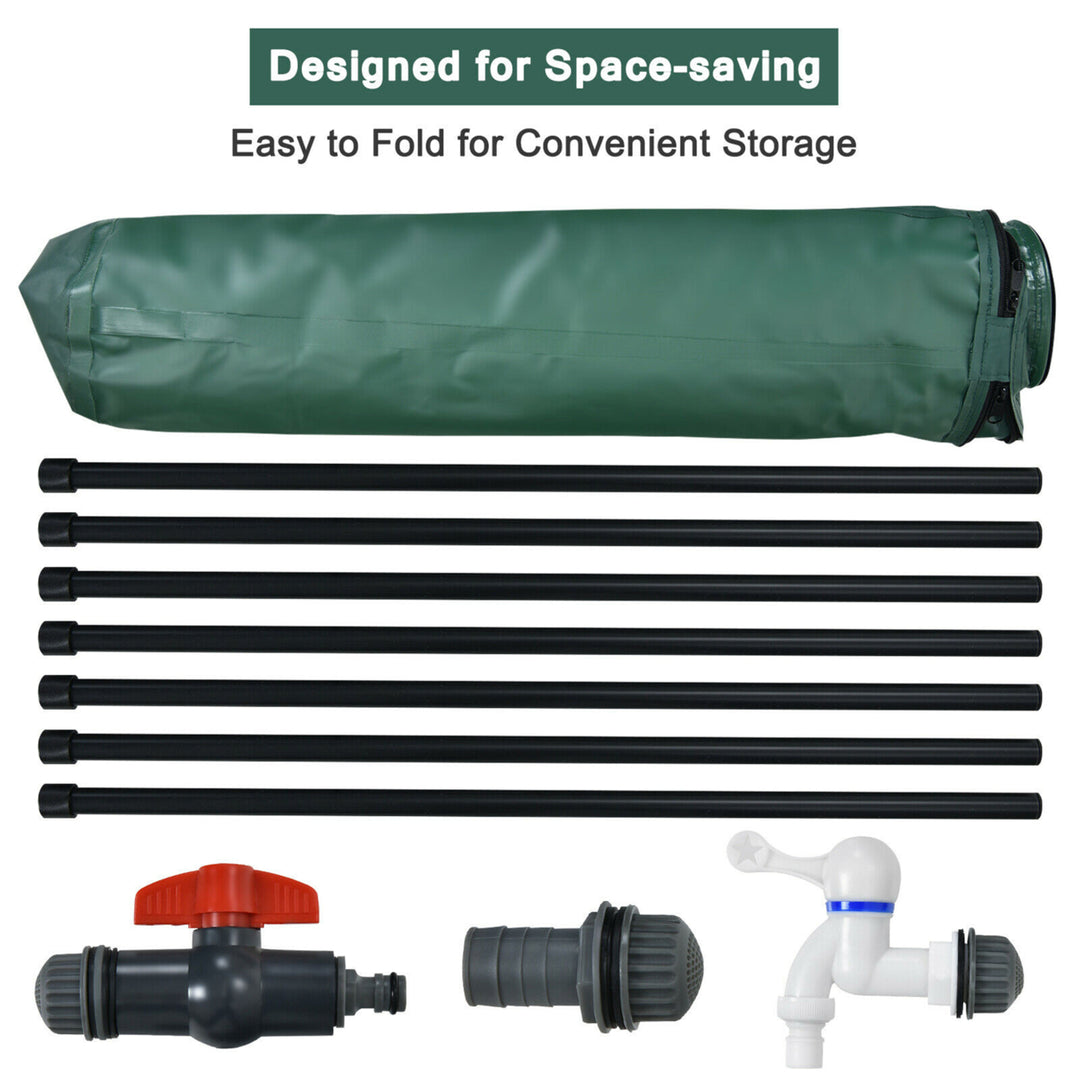 100 Gallon Portable Rain Barrel Water Collector CollapsibleTank w /Spigot Filter Image 9