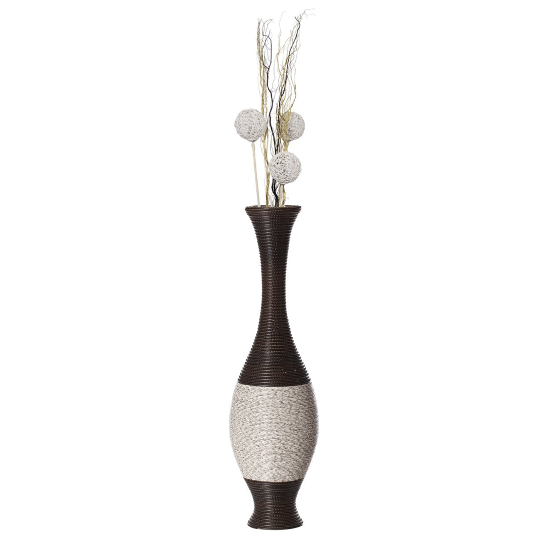 Tall PVC Floor Vase 41 Inch Brown Decorative Flower Holder Accent Image 1