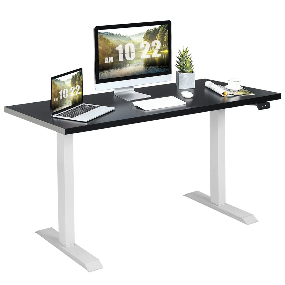 Costway 48 Electric Sit to Stand Desk Adjustable Standing Workstation w/Control Image 1