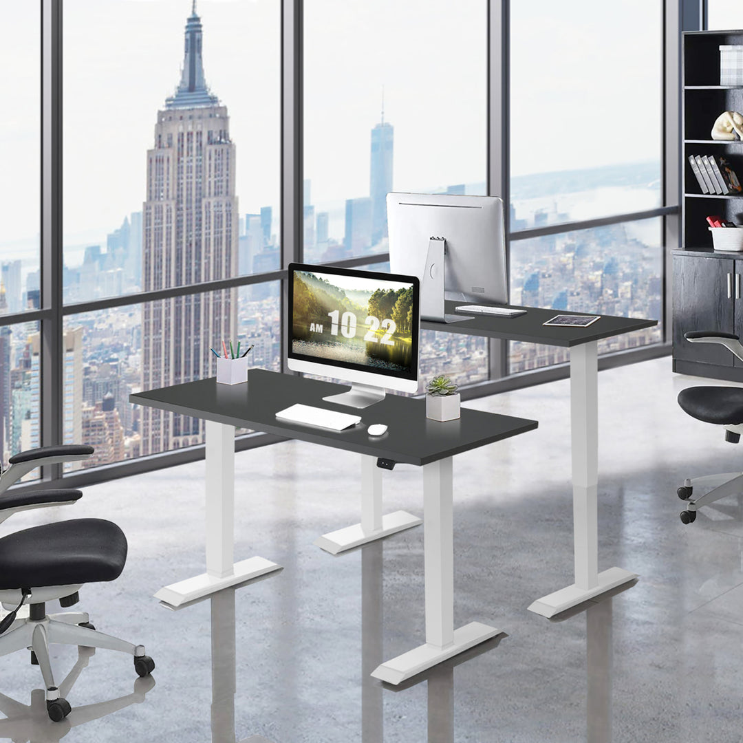 Costway 48 Electric Sit to Stand Desk Adjustable Standing Workstation w/Control Image 3