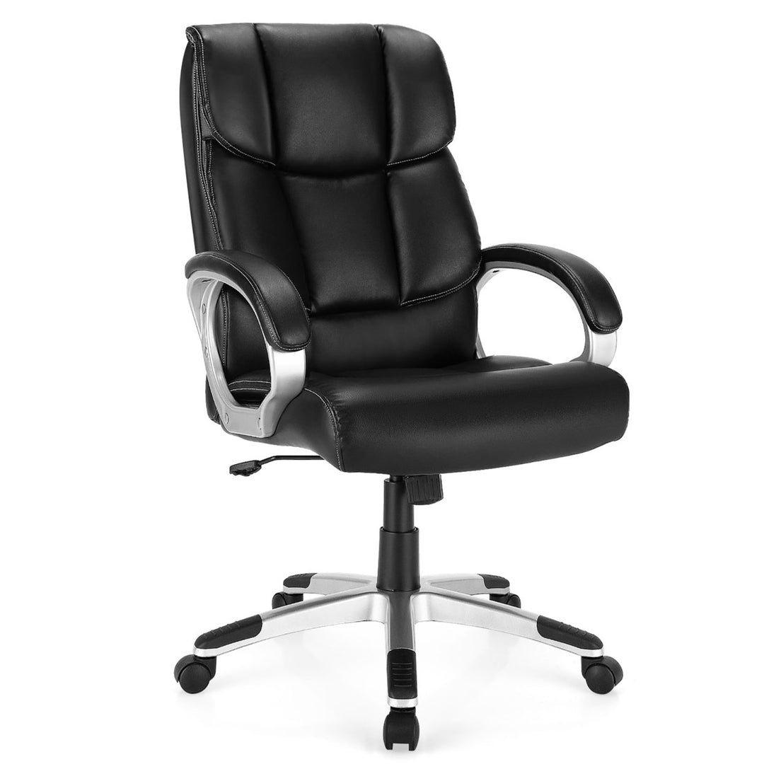 Executive High Back Big and Tall Leather Adjustable Computer Desk Chair Image 1