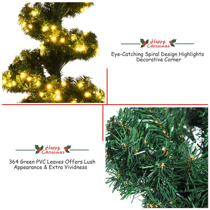 4FT Pre-lit Spiral Artificial Christmas Entrance Tree w/ Lights and Retro Urn Base Image 10