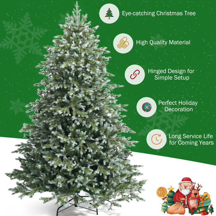 7ft Artificial Christmas Spruce Hinged Tree w/ 1260 Mixed PE and PVC Tips Image 8