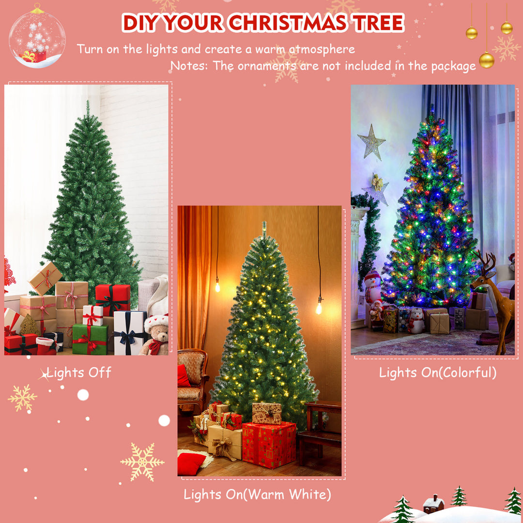 7ft Pre-lit Hinged Christmas Tree w/ Remote Control and 9 Lighting Modes Image 6