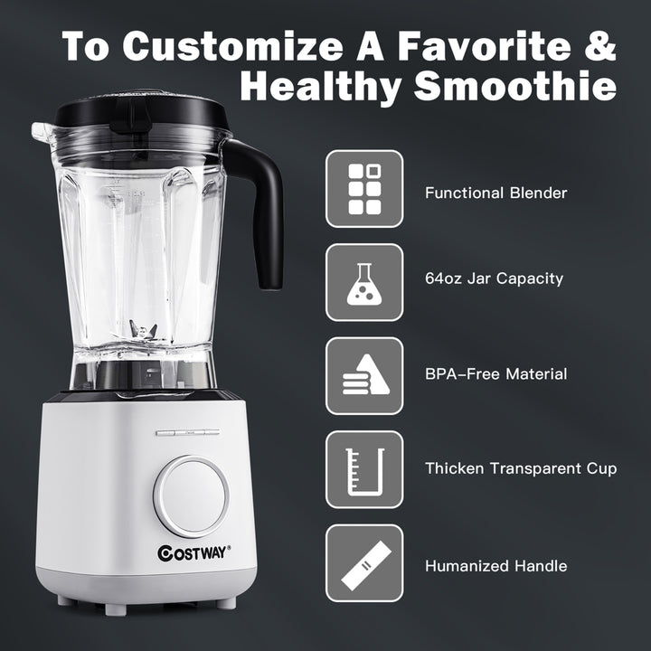 1500W Countertop Smoothies Blender 10 Speed w/ 6 Pre-Setting Programs Image 9