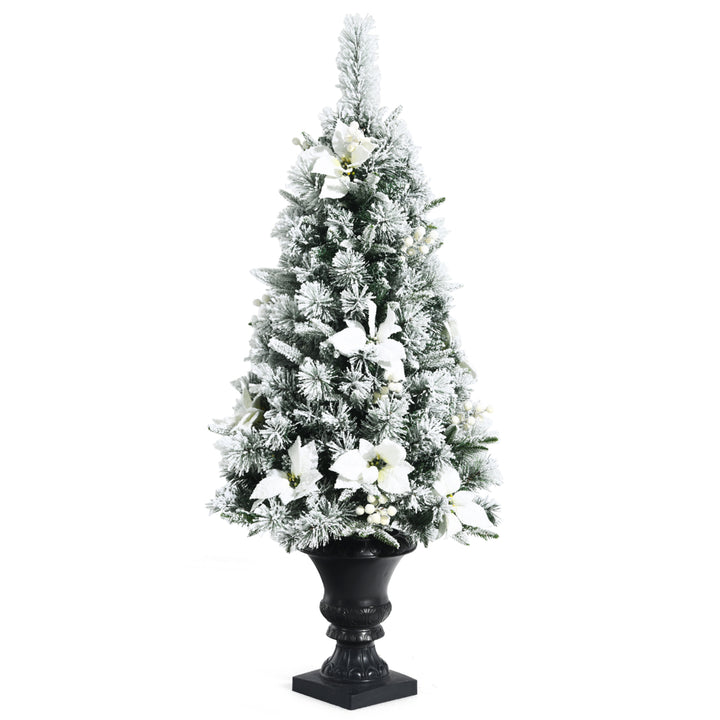 Set of 2 Pre-lit Snowy Christmas Entrance Tree 4FT w/ 100 LED Lights Image 9