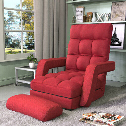 Floor Chair Lazy Folding Gaming Lounger Sofa Couch Padding Seat w Armrest Pillow Image 1