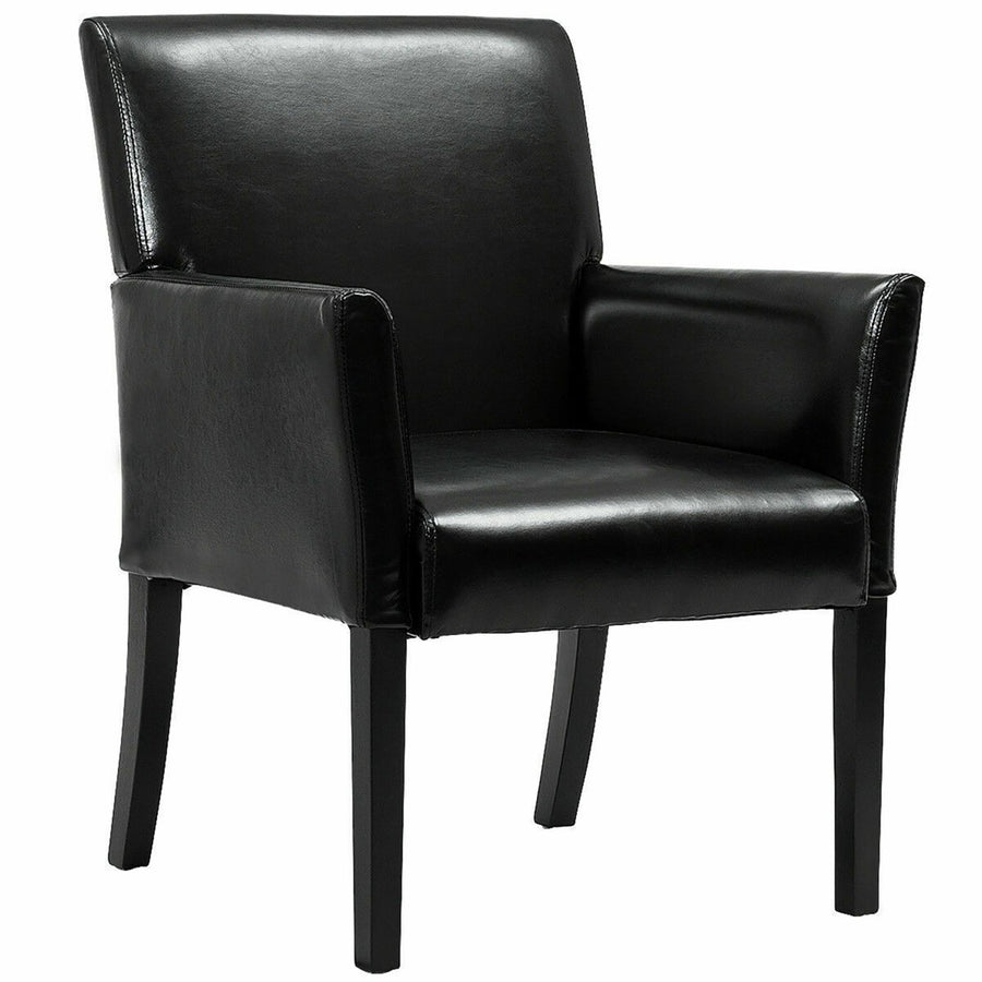 Executive PU Leather Guest Chair Reception Side Arm Chair Upholstered Image 1