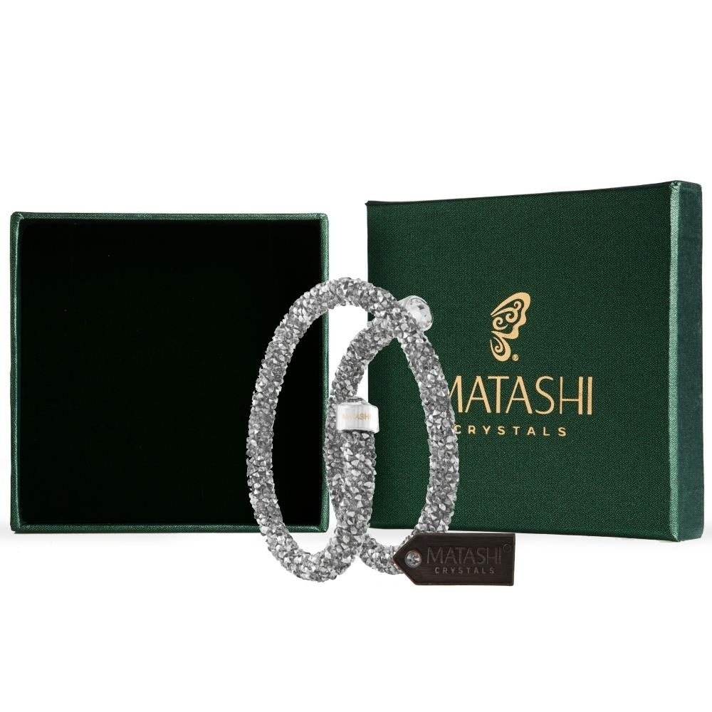 Matashi Silver Krysta Wrap Around Luxurious Crystal Bracelet Image 1