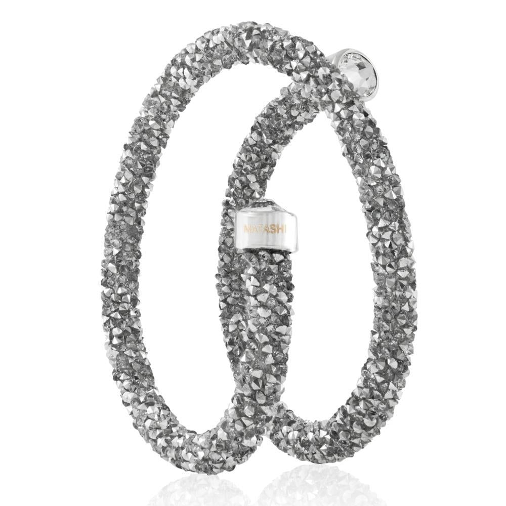 Matashi Silver Krysta Wrap Around Luxurious Crystal Bracelet Image 2