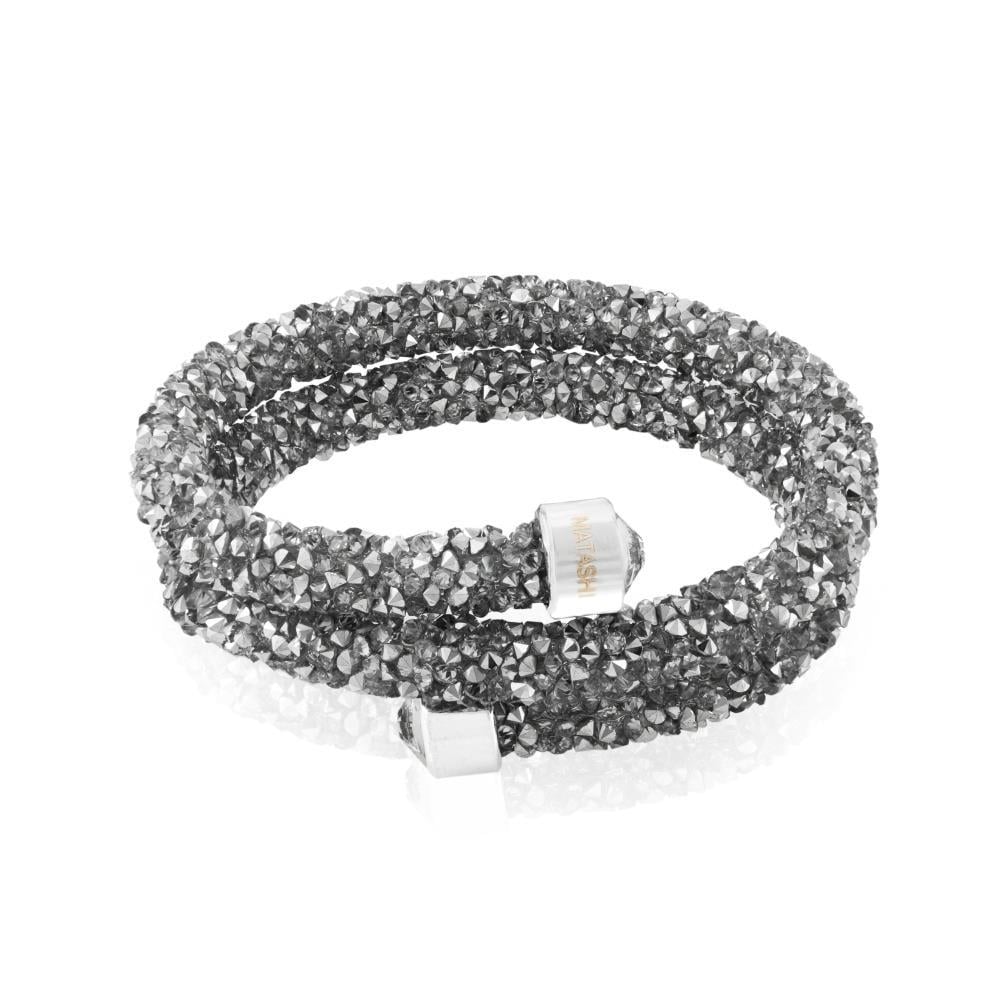 Matashi Silver Krysta Wrap Around Luxurious Crystal Bracelet Image 3