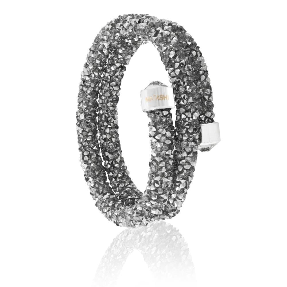 Matashi Silver Krysta Wrap Around Luxurious Crystal Bracelet Image 5