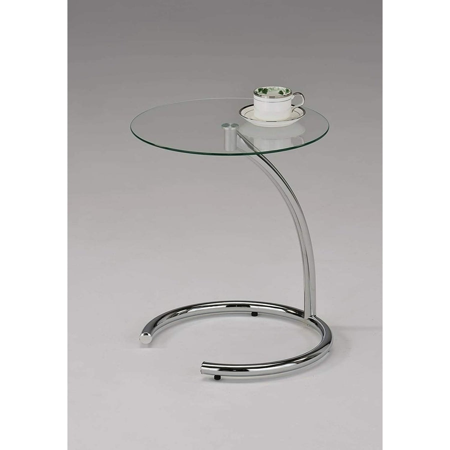 Kings Brand Furniture Chrome with Glass Modern Accent Side End Table Image 1