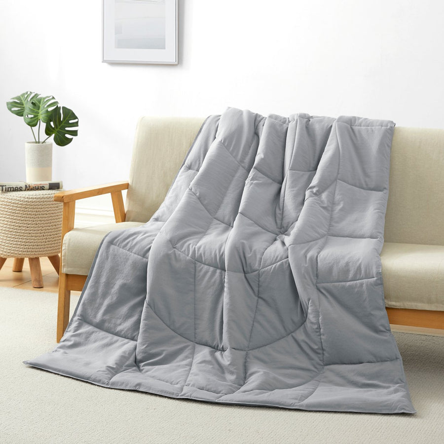 Down Alternative Ergonomic Reversible Throw Blanket, Ultra Soft Peach Skin Fabric, 50W x 70L" Image 1