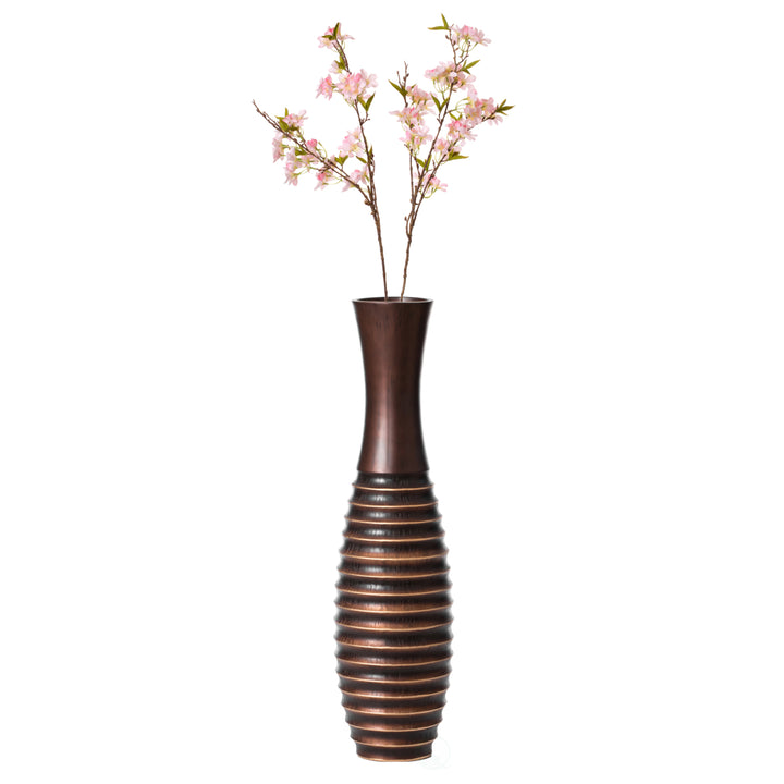 Elegant Decorative Tall Trumpet Shape Floor Vase in Brown - Modern Home D cor Accent, Sleek Tall Floor Vase for Living Image 4