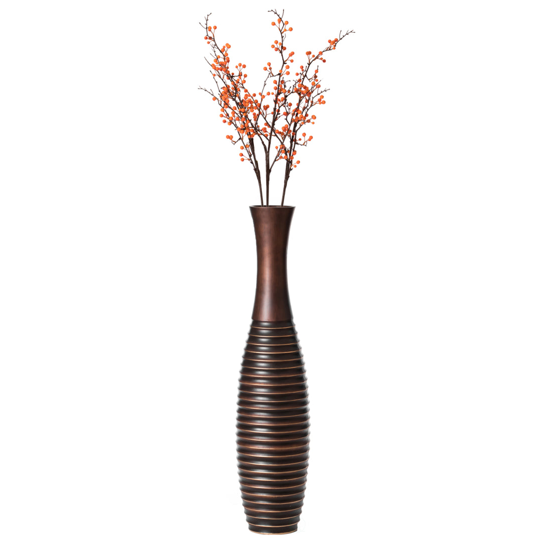 Elegant Decorative Tall Trumpet Shape Floor Vase in Brown - Modern Home D cor Accent, Sleek Tall Floor Vase for Living Image 5