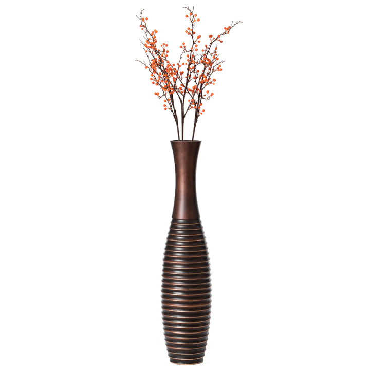 Elegant Decorative Tall Trumpet Shape Floor Vase in Brown - Modern Home D cor Accent, Sleek Tall Floor Vase for Living Image 5