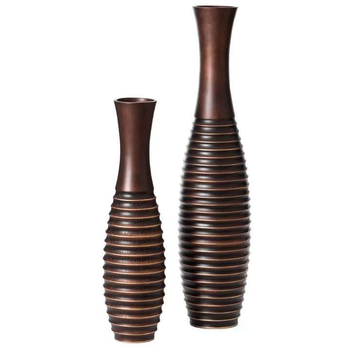 Elegant Decorative Tall Trumpet Shape Floor Vase in Brown - Modern Home D cor Accent, Sleek Tall Floor Vase for Living Image 8