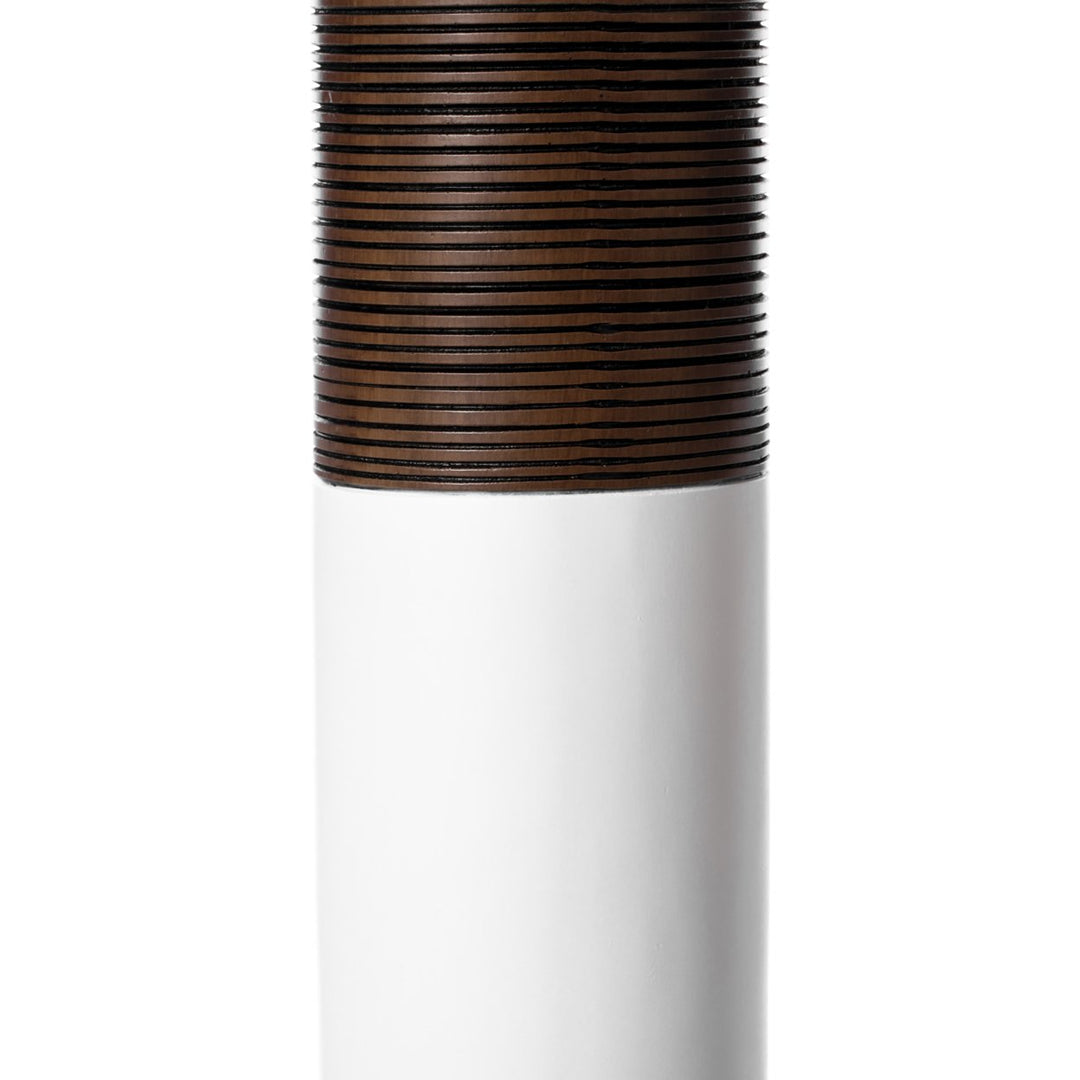 Modern White Brown Ribbed Floor Vase 31.5 Inches Tall Polyresin Decor Accent Image 7