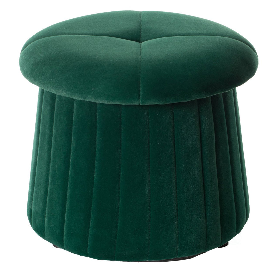 Modern Velvet Mushroom Shape Storage Ottoman 16 Inch Round Plush Seat Trunk Image 1